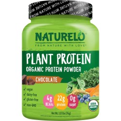 NATURELO Proteína vegetal en polvo, chocolate, 0.78 oz de proteína, sin OMG, vegano, sin gluten, lácteos o soja, sin sabores