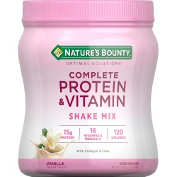 Nature's Bounty Mezcla completa de proteínas y vitaminas con colágeno y fibra, contiene vitamina C para la salud inmunológica,