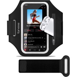 Karvense Soporte de teléfono para correr, banda para correr para iPhone y Samsung Galaxy, soporte para brazalete de teléfono