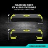 RBX Plataforma aeróbica con superficie texturizada antideslizante, escalones ajustables de 2 niveles para ejercicio, compacta,
