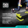 RBX Plataforma aeróbica con superficie texturizada antideslizante, escalones ajustables de 2 niveles para ejercicio, compacta,