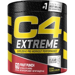 C4 Extreme - Ponche de frutas en polvo para antes del entrenamiento | Suplemento energético preentrenamiento para hombres y