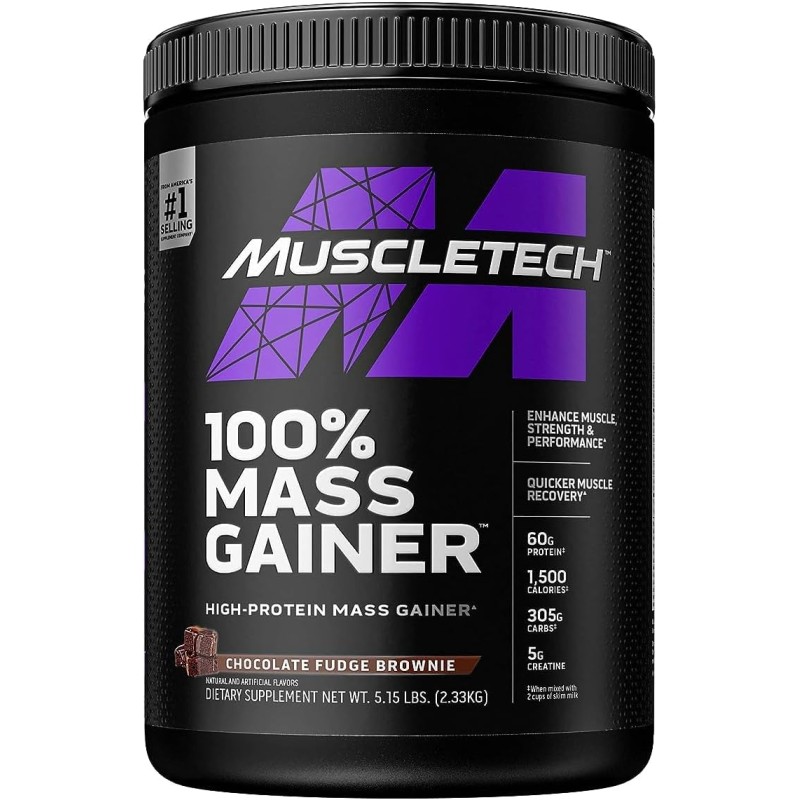 Mass Gainer - Proteína en polvo 100% ganadora de masa MuscleTech | Proteína en polvo para ganancia muscular | Proteína de suero