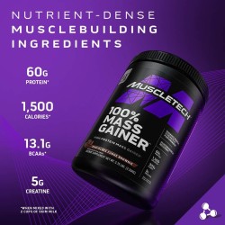 Mass Gainer - Proteína en polvo 100% ganadora de masa MuscleTech | Proteína en polvo para ganancia muscular | Proteína de suero