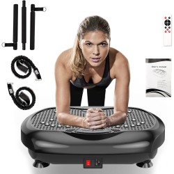 Natini Máquina de ejercicio de placa vibratoria, plataforma de vibración para entrenamiento de cuerpo completo, máquina de