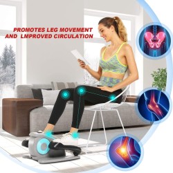 ANCHEER Under Desk Elliptical Machine, Electric Seated Pedal Exerciser, Mini Elliptical Machines for Seniors&Adults, Compact