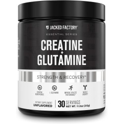 Creatina + glutamina - Suplemento de creatina con L-glutamina para recuperación muscular, crecimiento muscular, mayor fuerza,