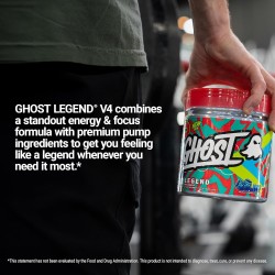 GHOST Legend - Polvo de pre-entrenamiento, frambuesa azul, 30 porciones