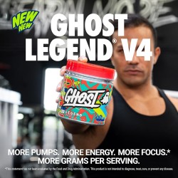 GHOST Legend - Polvo de pre-entrenamiento, frambuesa azul, 30 porciones