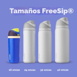 Owala Botella de Agua Aislada para Niños – FreeSip de 16 oz con Pajilla Integrada – Acero Inoxidable, Libre de BPA, Diseño Esfer