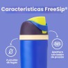 Owala Botella de Agua Aislada para Niños – FreeSip de 16 oz con Pajilla Integrada – Acero Inoxidable, Libre de BPA, Diseño Esfer