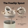 Botella de agua Owala FreeSip de acero inoxidable aislada con boquilla bidireccional, popote integrado y asa de cubo