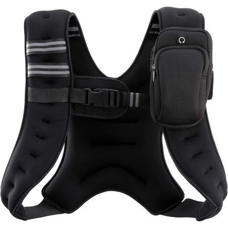 ZELUS Chaleco con Peso de 12 lbs – Ideal para entrenamiento de fuerza, correr y fitness – Diseño ajustado con rayas reflectantes