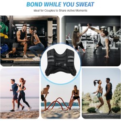 ZELUS Chaleco con Peso de 12 lbs – Ideal para entrenamiento de fuerza, correr y fitness – Diseño ajustado con rayas reflectantes