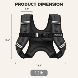 Chaleco con Peso de 12 Libras con Bolsa para Teléfono – Ideal para Entrenamiento y Correr