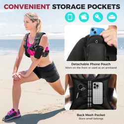 Chaleco con Peso de 12 Libras con Bolsa para Teléfono – Ideal para Entrenamiento y Correr