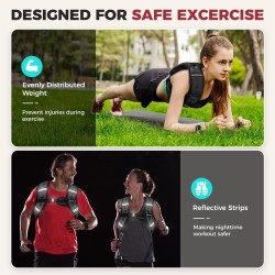 Chaleco con Peso de 12 Libras con Bolsa para Teléfono – Ideal para Entrenamiento y Correr