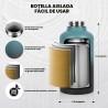 Botella de acero inoxidable | Aislamiento al vacio de triple pared y a prueba de fugas