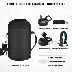 Botella de acero inoxidable | Aislamiento al vacio de triple pared y a prueba de fugas