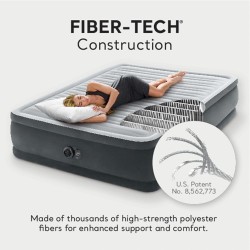 cama de aire de felpa Intex Dura-Beam Deluxe Comfort Plush Airbed con bomba interna