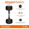 Mancuerna pesas 15 LBS  Amazon Basics hexagonal de goma para mano
