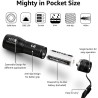 Lighting EVER Linterna LED de Alto Brillo, Linterna Pequeña, Impermeable, con Enfoque Ajustable, para Exteriores y Emergencias