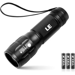 Lighting EVER Linterna LED de Alto Brillo, Linterna Pequeña, Impermeable, con Enfoque Ajustable, para Exteriores y Emergencias