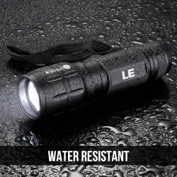 Lighting EVER Linterna LED de Alto Brillo, Linterna Pequeña, Impermeable, con Enfoque Ajustable, para Exteriores y Emergencias