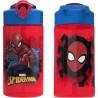 Botella de agua Zak Designs con diseño del Hombre Araña, cubierta para boquilla y bucle de transporte integrado, de plástico, a