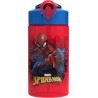 Botella de agua Zak Designs con diseño del Hombre Araña, cubierta para boquilla y bucle de transporte integrado, de plástico, a