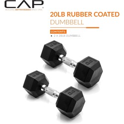 mancuernas pesas 20 LBS marca CAP Barbell  recubiertas