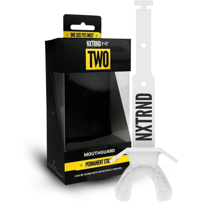 Protector bucal de fútbol Nxtrnd Two boquilla de fútbol con correa, se adapta a adultos y jóvenes Protector bucal de fútbol Nxtrnd Two boquilla de fútbol con correa, se adapta a adultos y jóvenes