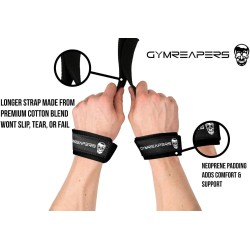 Gymreapers - Correas de muñeca | Ajustables, acolchadas y resistentes