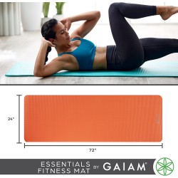 Gaiam Essentials - Esterilla/colchoneta de yoga y pilates para fitness y ejercicio, con correa de transporte Easy-Cinch