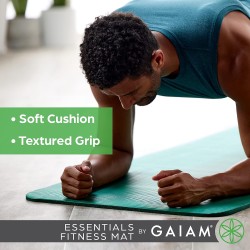 Gaiam Essentials - Esterilla/colchoneta de yoga y pilates para fitness y ejercicio, con correa de transporte Easy-Cinch