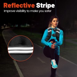 chaleco de peso corporal 12 Libras ajustable con rayas reflectantes para entrenamiento de fuerza