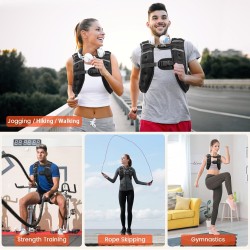 chaleco de peso corporal 12 Libras ajustable con rayas reflectantes para entrenamiento de fuerza