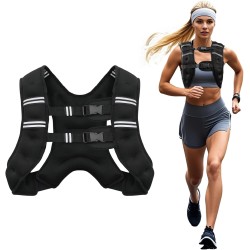 chaleco de peso corporal 12 Libras ajustable con rayas reflectantes para entrenamiento de fuerza