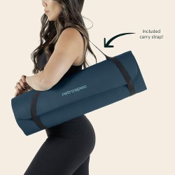 Tapete de yoga de 1 pulgada de grosor marca Retrospec Solana con correa de nailon