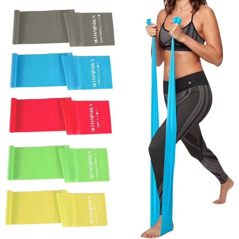 Bandas de resistencia elastica sin latex, profesionales, 5 unidades marca Lianjindun Bandas de resistencia elastica sin latex, profesionales, 5 unidades marca Lianjindun