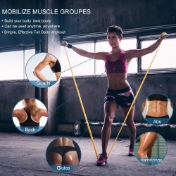 Bandas de resistencia elastica sin latex, profesionales, 5 unidades marca Lianjindun