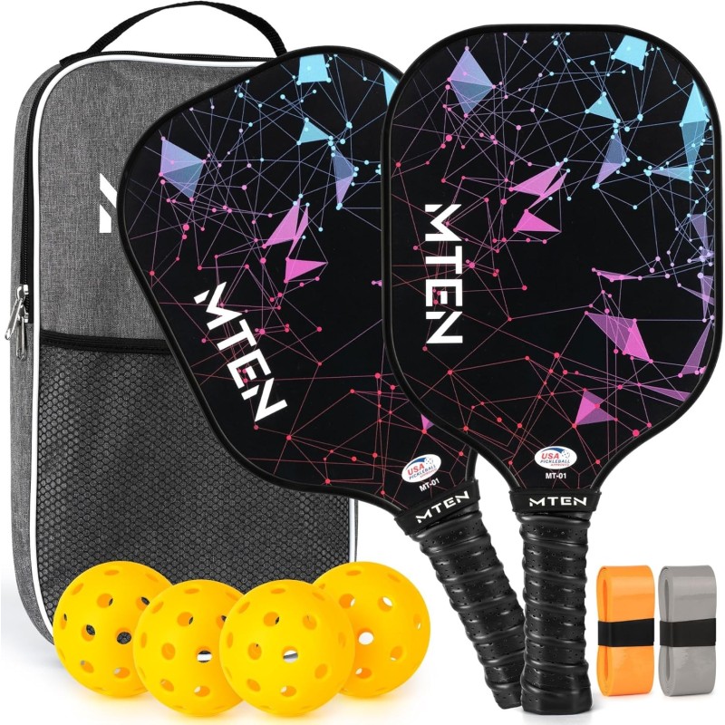 Paletas de Pickleball |Juego de paletas y antideslizantes Paletas de Pickleball |Juego de paletas y antideslizantes