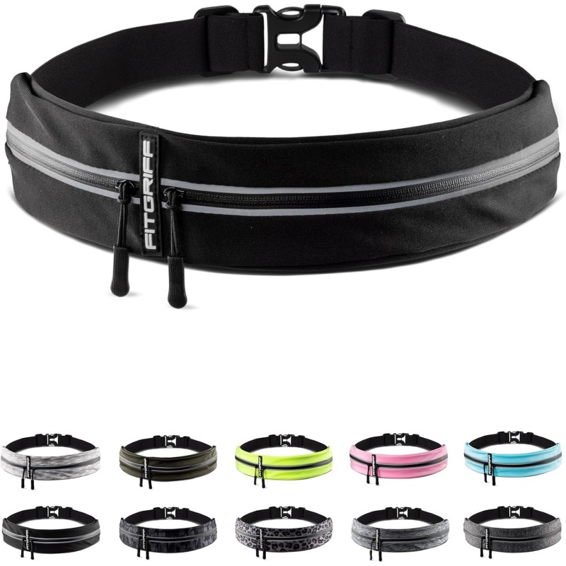 Fitgriff® Cinturón para correr unisex con bolsillo seguro – Ideal para llevar celular, llaves y objetos esenciales Fitgriff® Cinturón para correr unisex con bolsillo seguro – Ideal para llevar celular, llaves y objetos esenciales