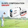 Telémetro de golf con pendiente, vibración, bloqueo de pines y batería recargable Alcance 1000 yardas.