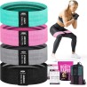 Bandas de resistencia Vergali de tela con guía de ejercicios. Set de 4 para glúteos, piernas y cuerpo completo