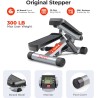 Mini stepper con bandas de resistencia Sunny Health Fitness, ejercicio en casa, soporta más de 300 lbs.