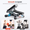 Mini stepper con bandas de resistencia Sunny Health Fitness, ejercicio en casa, soporta más de 300 lbs.