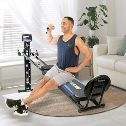 Total Gym XLS: Máquina de entrenamiento total en casa con soporte para sentadillas, tirador de piernas y accesorios incluidos.