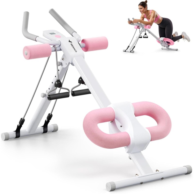 MERACH Máquina de abdominales plegable para entrenamiento en casa, ajustable, con protección de rodilla y diseño ergonómico. MERACH Máquina de abdominales plegable para entrenamiento en casa, ajustable, con protección de rodilla y diseño ergonómico.