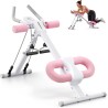 MERACH Máquina de abdominales plegable para entrenamiento en casa, ajustable, con protección de rodilla y diseño ergonómico.